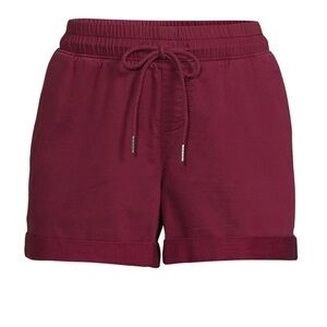 Women's Knit Shorts. Color : Burgundy Brick